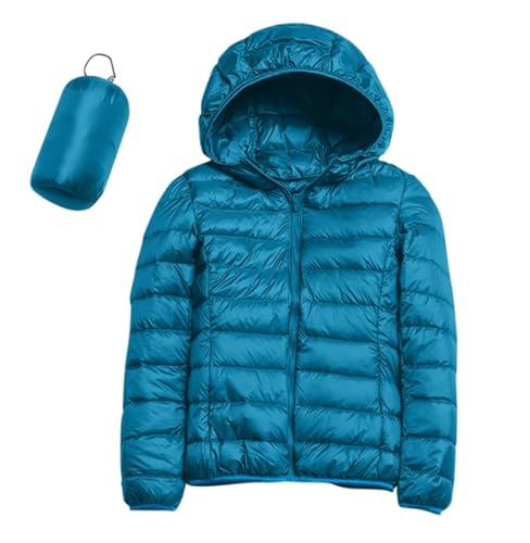 ZHIAN Chaqueta Acolchada Con Capucha For Mujer, Chaqueta De Entretiempo, Chaqueta Acolchada Ligera Y Plegable, Chaqueta Con Capucha, Abrigo, Chaqueta For Exteriores(Dark blue,3XL)