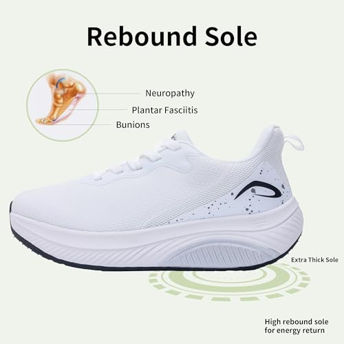 Image of Wide Toe Box Shoes Women Arch Support Walking Shoes for Plantar Fasciitis Wide Width Orthotic Tennis Sneakers