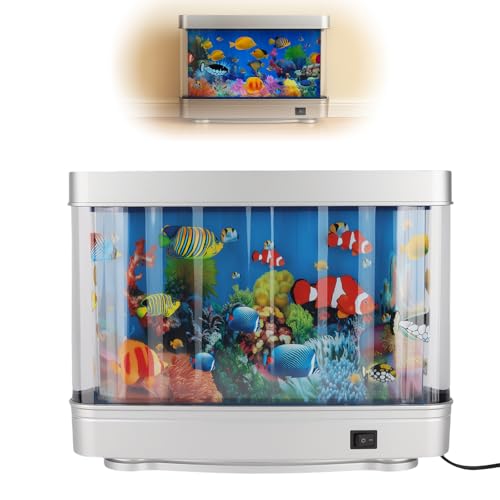 Led Dynamische Virtueller Fish Tank - KüNstliche Mini Aquarium Lampe lavalampe, Künstliches Aquarium Nachtlicht, Landschaft Ozean