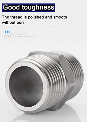 Zouni ZOUNI-230315001 5Pcs Hex Nipple 1/4 Inch Male X 1/4 Inch Male Pipe Fittings, 304 Stainless Steel Npt 1/4 Inch Male Threaded Pipe Adapter Fittings Equal Nipples Connectors thumb #7