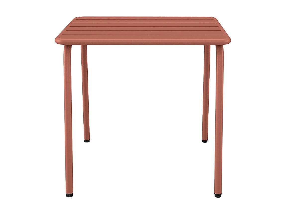 Vente-unique - Table d'appoint de Jardin en métal carrée - Terracotta - MIRMANDE de MYLIA