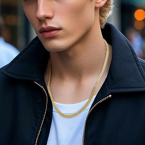 14K Gold Chain for Men Women 14K Gold Necklace for Women Chains Double Layer Cuban Link Chains Delivers Presence Dainty Chunky Cuban Link Chain for Men2