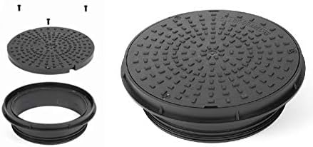 Future Build Supplies LTD Clark Drain CD352 1.5T Dual Lock Plastic Driveway 300MM Round Circular Manhole Cover & Frame Size with Frame is 390MM Suitable for 320mm Inspection Chamber & Riser
