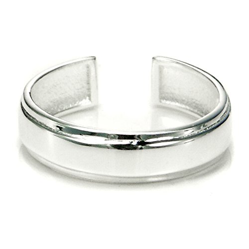 Metal Factory Sterling Silver Plain Adjustable Toe Band Ring w/Raised Center