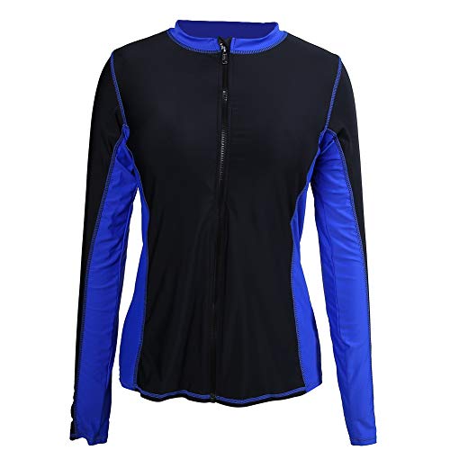 Women Swimming Swimsuit Long Sleeves Swimwear Snorkeling Quick Dry Wetsuit Surfing Tops (S)