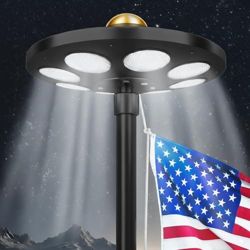 XYRIS Flag Pole Light Solar Powered - Ultra Bright 136...