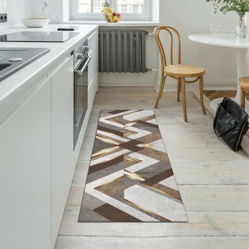 Alfombra de pasillo de poliéster resistente de pelo corto y diseño patchwork 5