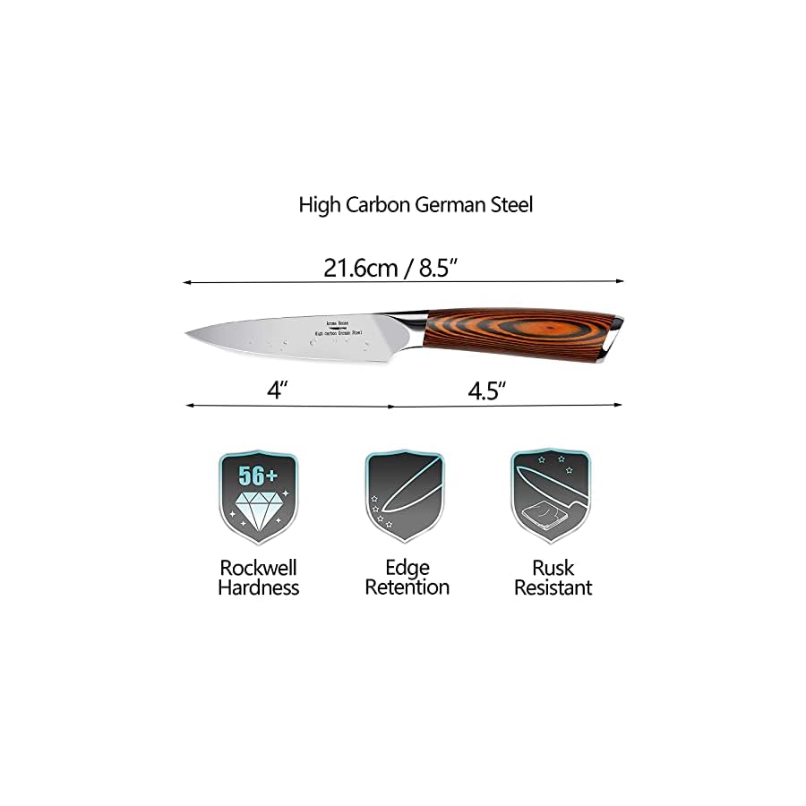 Aroma-House-Paring-Knife-4-Kitchen-Fruit-Knife-Utility-Knife-Peeling-Knife-German-High-Carbon-Stainless-Steel-with-Ergonomic-Handle-Kitchen-Gift Aroma House Paring Knife 4 inch - Paring Knives Best Small Kitchen Knife Fruit Knife,German High Carbon Stainless Steel Ultra Sharp Peeling Knife with Ergonomic Handle