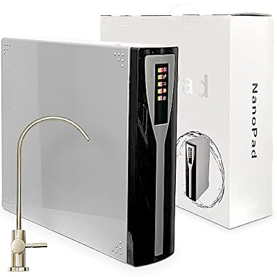 Ronaqua Compact Supper Slim Tank-Less High Flow 500GPD Nano Membrane Reverse Osmosis Under-sink System, TDS Reduction, Quick fitting filters, LED display to remind the time for filter replacement