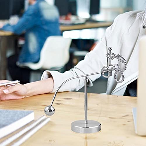 Image of Augen Balancing Pendulum Durable Metal Innovative Stress Relief Toy for Home Office Desktop Gift Decoration (1 Piece, 7709C), Silver
