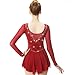 OFKNKGDT Classic Figure Skating Dresses Shiny Ice Dance Skating Performance Costume Elegant Rhythmic Gymnastics Leotards,Red,M
