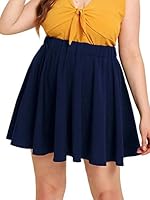 FRAULEIN Women's Plus Size Skater Skirts with Inner Shorts [Size- XL (34) and 2XL(36)] (3X-Large, Dark Blue)