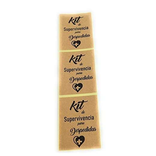Kit Supervivencia para despedidas 50 Etiquetas adhesiva kraft