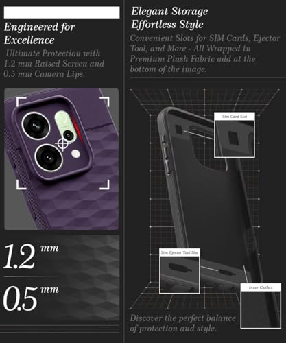 Image of WOW IMAGINE Silicone Back Cover for Oppo Reno 14 5G with Hexa Cube Design (Purple)