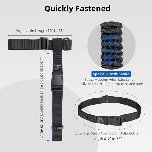 Image of Elastic Luggage Straps for 3 Suitcases Add A Bag Belt Pack