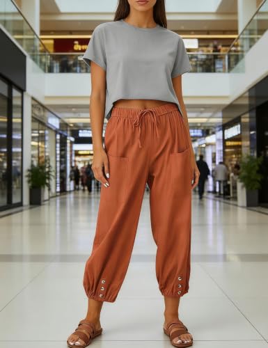 Image of Bozanly Women Casual Harem Pant Boho Loose Yoga Capris Trousers 2026