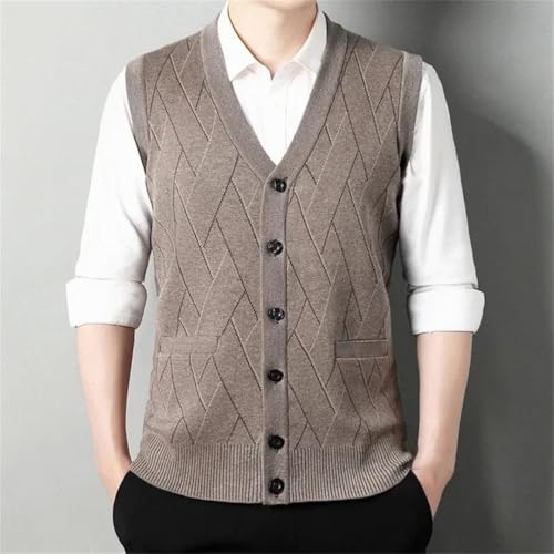 Men’S Thickened Casual Sweater Tank Top, Autumn Winter Warm Cardigan Vest2