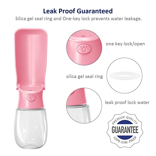 Image of WePet Foldable Portable Dog Water Bottle Puppy Water Dispenser with Drinking Feeder, 12 OZ, High-Temperature Resistant Leak Proof for Pets Outdoor Walking, Hiking, Travel, Food Grade Plastic BPA Free