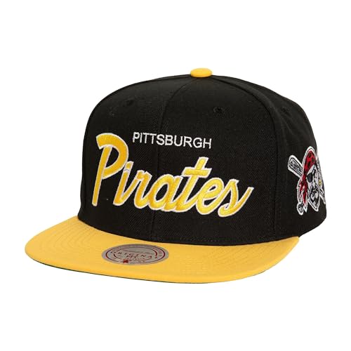 Mitchell & Ness Evergreen Script Pittsburgh Pirates Snapback Hat, Black