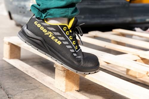 Goodyear Scarpe Antinfortunistiche Nere E Gialle Metal-Free S1P Numero 42 - 6