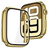 Recata 2 Stück Schutzhülle mit Displayschutz für Apple Watch SE3 (2025), SE2, SE, Series 6/5/4 40mm, Ultradünne, Sturzfeste und Kratzfeste Abdeckung Schutz, Gold+Transparent