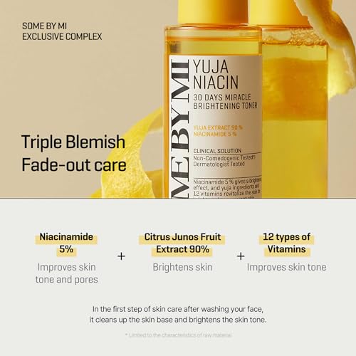 SOME BY MI Yuja Niacin 30 Days Miracle Brightening Toner - 5.07Oz, 150ml - 5% Niacinamide and 12 Vitamin Face Toner for Brightening - Blemish and Melasma Care for Dull-Looking Skin - Korean Skin Care - Thumbnail 3