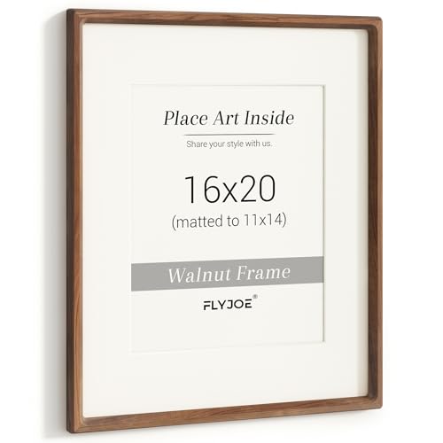 16 x 20 Picture Frame, USA-Sourced Natural Walnut Wood Photo Fram...