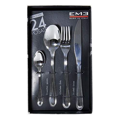 Servizio Set di Posate 24 pezzi in Acciaio Inox Eme City