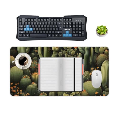 Tapis de souris de jeu vert cactus grand format bureau