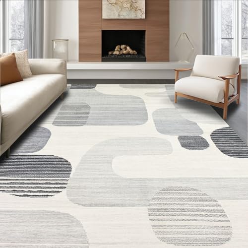 Flatwoven High Traffic Area Rug 2x3, Slate Embrace Rug Soft Grey Tones for a Cozy Floor Carpet, Non Slip, Stain Resistant, Washable Area Rugs for Living Room, Bedroom (Gray, 2x3)
