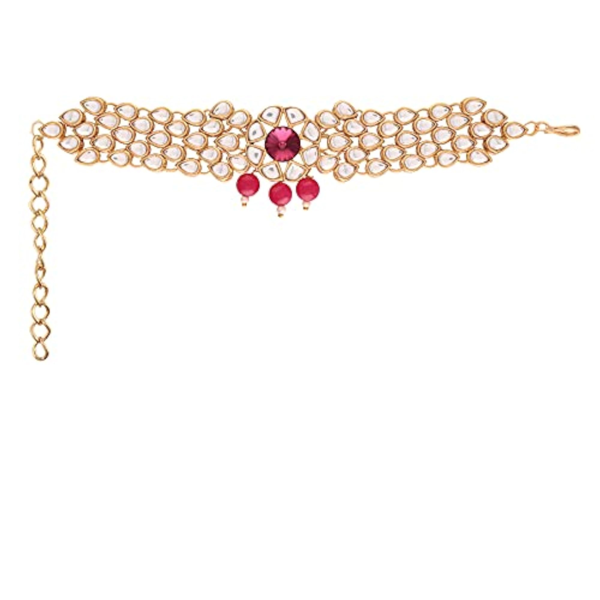 Traditional Kundan & Ruby Stone Bajuband 18k Plated Rajwadi Jewellery