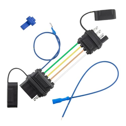 Adaptador de cableado de remolque, adaptador de remolque de 4 pines a 5 pines,Adaptador de cableado multiusos resistente a la intemperie - Conector de cableado de remolque negro
