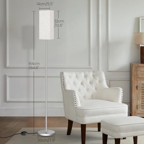 Image of 2Pack Floor Lamp, Pole with Foot Switch, Modern Standing Lamp Lamp, Minimalist Freestanding Lamp (Bulb Not Included), for Living Room, Bedroom Office ETL Listed, Silver and Beige SE07LDP205