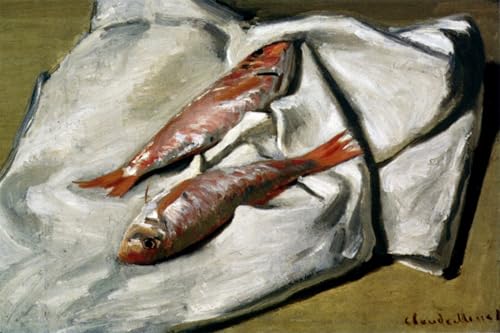 Lienzo de Salmonete de Claude Monet ARToPHIIU Cuadro de 60x90cm para Pared