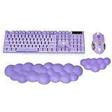 Keyboard Wrist Rest Pad, Ergonomic Cloud Wrist Rest for Keyboard and Mouse, Memory Foam Palm Rest, M