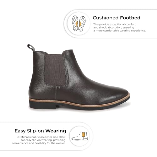 Image of YOHO Comfortable Boots For Men | Extra Cushioned Foot Bed And Skin Friendly Ankle Boot With Low Heels | PU Finish Material | Trendy, Stylish & Casual Boots | Winter, Snow & Holiday Outings