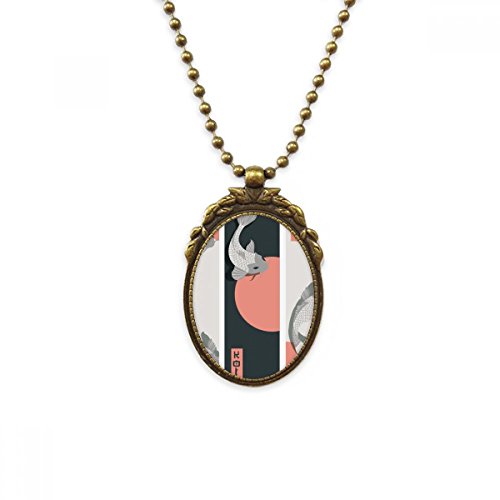 Pendentif poisson japonais cadeau idéal pour homme bijou vintage en laiton