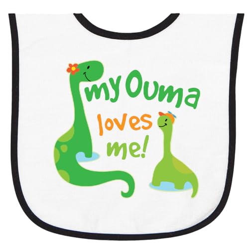 inktastic My Ouma Loves Me Grandson Dinosaur Baby Terry Cloth Bib