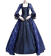 Victorian Dress for Women Ball Gown Traditional Vintage Masquerade Rococo Dresses Lace Trim Inspi...