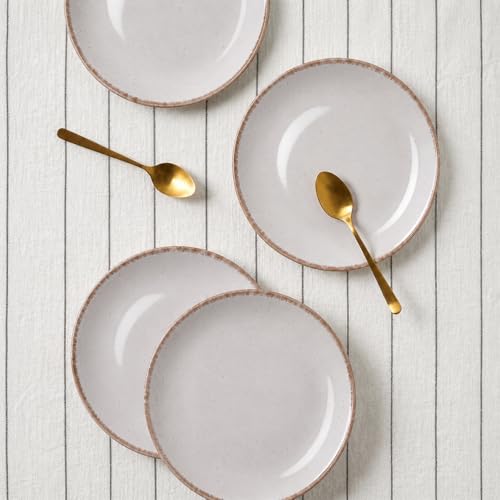 Image of The Earth Store Glossy Lavender Marble 7 Inch Ceramic Quarter Plates Set of 6 | Microwave & Dishwasher Safe Plate | Half Plate for Dessert, Snacks, Dinner | Snack Plates for Gifting, Daily Use