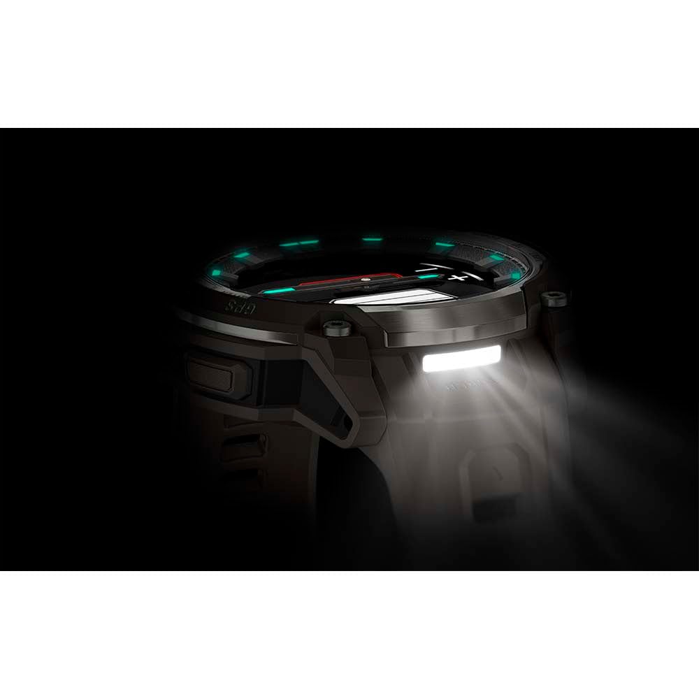 Garmin Instinct Crossover AMOLED Montre Intelligente GPS Hybride Robuste avec Aiguilles analogiques et écran AMOLED Lumineux, Anthracite avec Bracelet en Silicone Anthracite