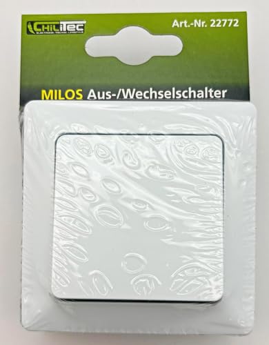Milos Flush-Mounted Toggle Switch 250 V ~ / 10 A Clamp Connection Wall Switch with 1 x Rocker 1-Gang Frame Matt White - Image 4