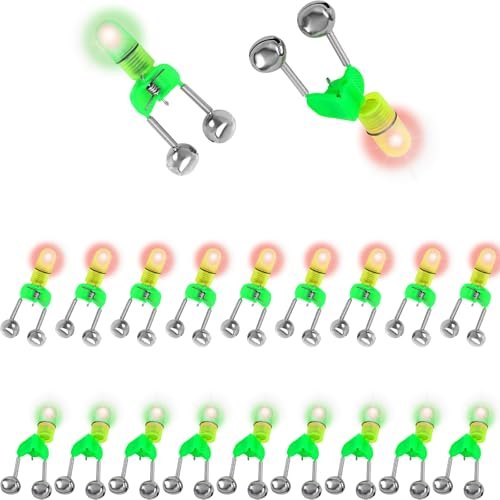 DAFURIET 20 PCS LED Night Fishing Rod Bait Alarm Bells,