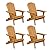 VINGLI Folding Adirondack Chairs Set of 4 Clearance Weather Resistant/Lawn Cheap Fire Pit Highwood Lounge Chairs-Patio Furniture Sets for Campfire, Bonfire