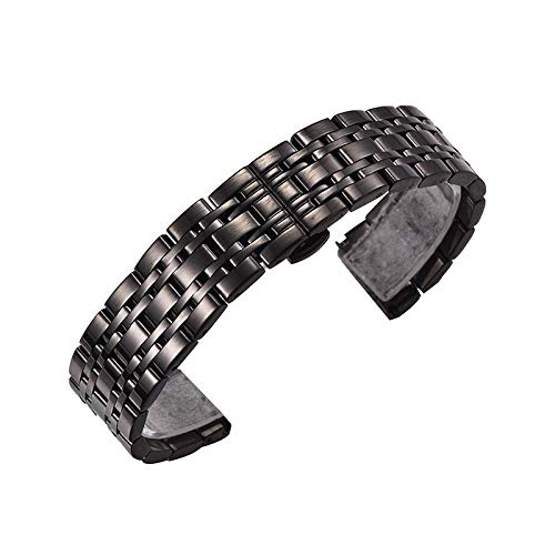 Watch Straps Watch Accessories Steel Straps Stainless Steel Solid Butterfly Buckles Compatible with Dials Quick Release Adjustable Length,Rosegold-20Mm Compatible with Watches