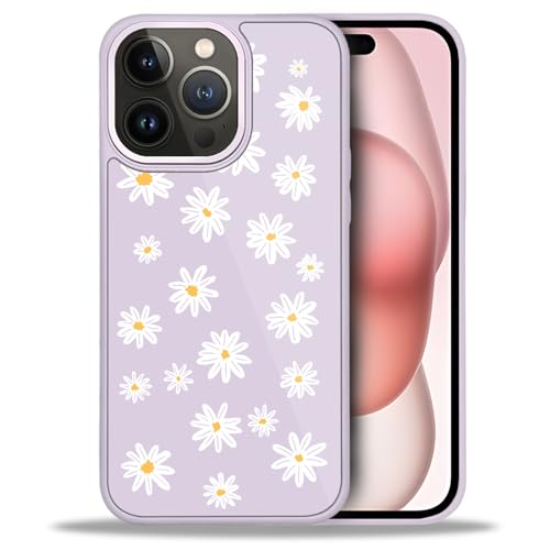 Coque motif pâquerettes iPhone 14 Pro Max style floral pour filles