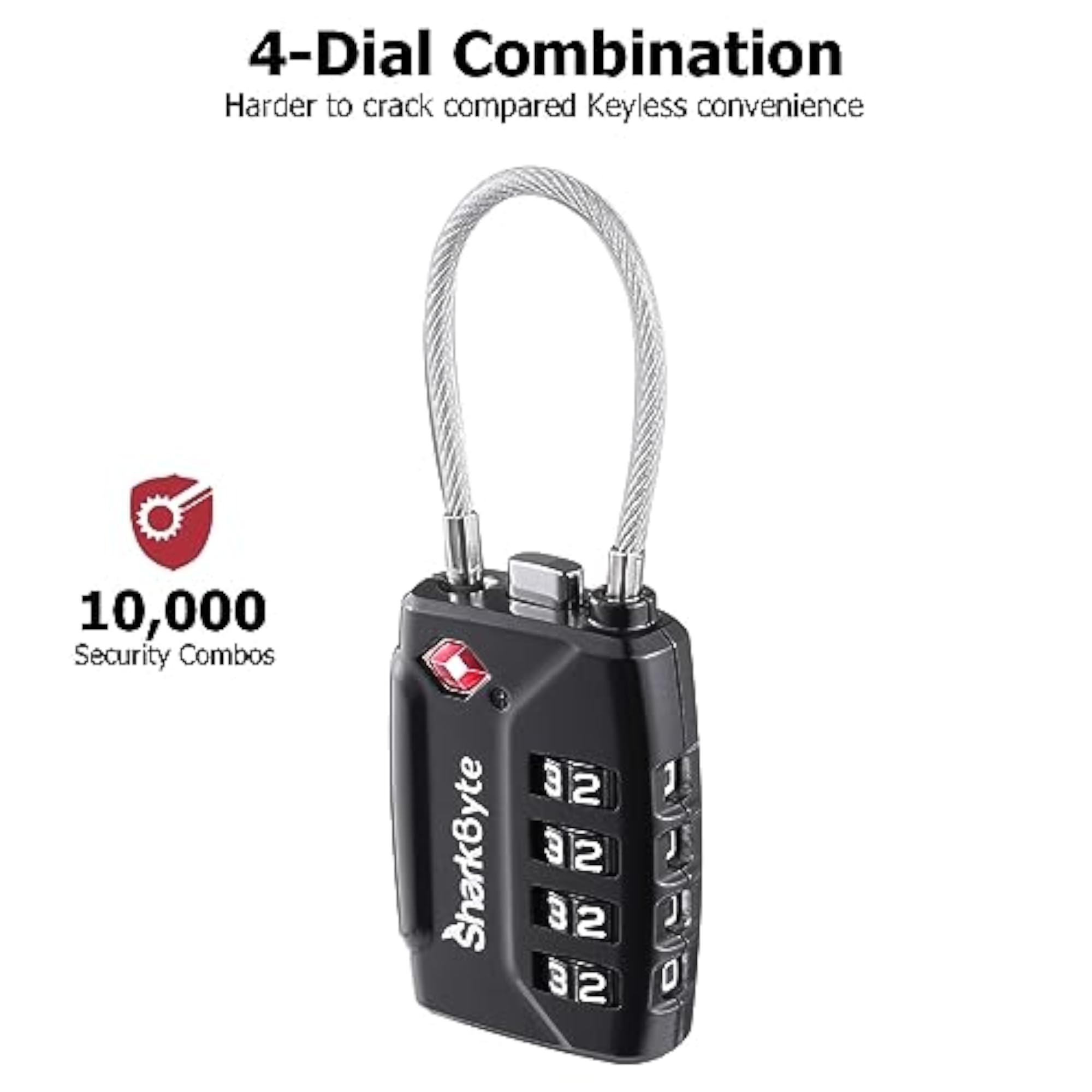 TSA Suitcase Locks, 4-Dial Security Travel Combination Padlock