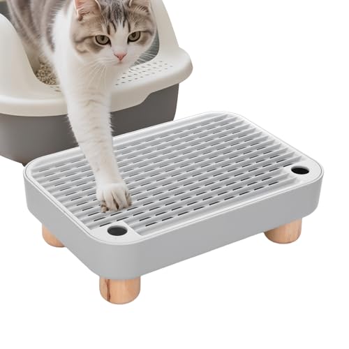 Litter Box Step, Cat Litter Box Ramp with Removable Wooden