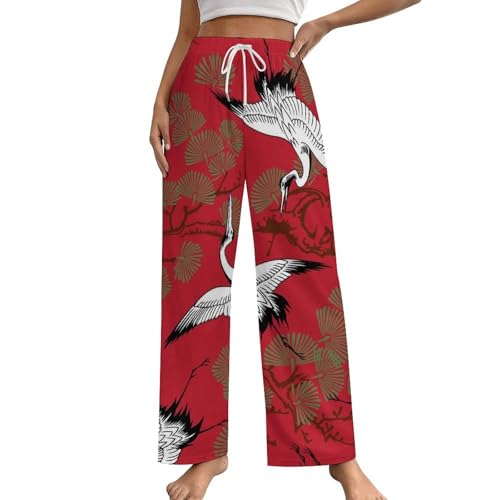 Pantalon de pyjama femme oiseau japonais le bas de nuit doux pour s'accorder un moment de douceur s