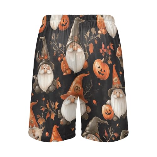 Gnome Evil Pumpkin Pajama Bottom Shorts for Men Soft Casual Sleep Lounge Shorts with Pockets S-XXL2
